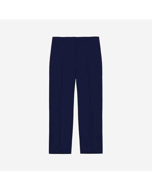 Alexander McQueen Blue Leaf Crepe Cigarette Trousers