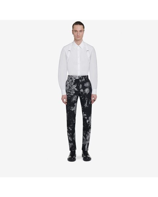 Pantalon cigarette wax flower Alexander McQueen pour homme en coloris Black
