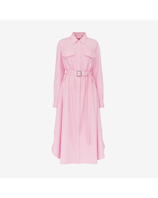 Alexander McQueen Pink Military Shirt Dress
