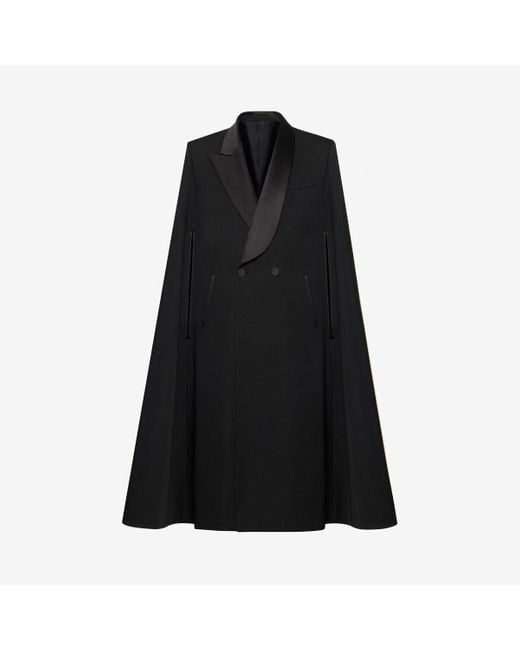 Cappotto sartoriale a mantella di Alexander McQueen in Black da Uomo