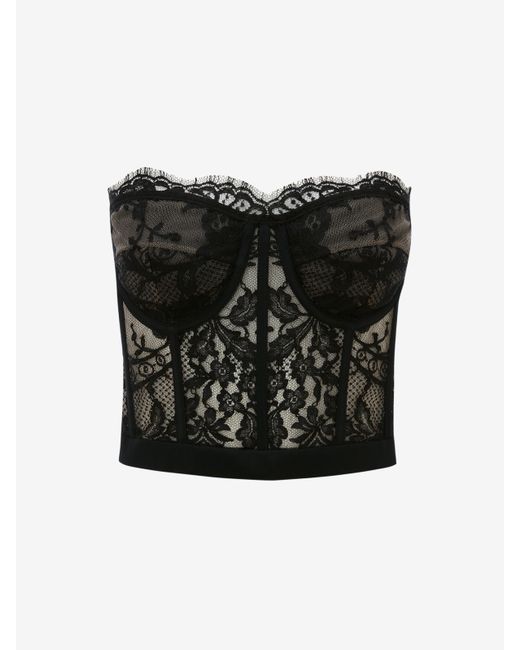 Corset En Dentelle Alexander McQueen en coloris Black