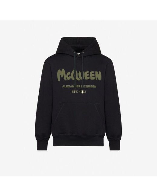 Alexander McQueen Kapuzensweatshirt mit mcqueen-graffiti-motiv in Black für Herren