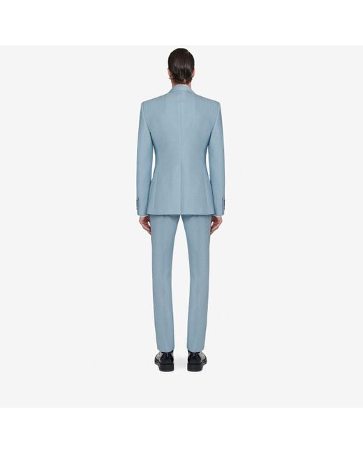 Alexander McQueen Einreihige jacke mit eleganten schultern in Blue für Herren