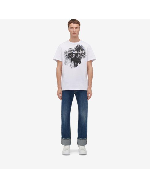Alexander McQueen Dutch flower logo-t-shirt in White für Herren