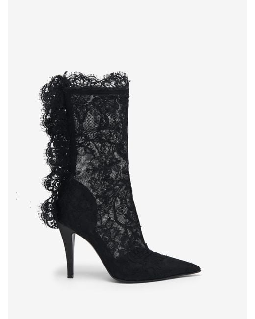 McQueen Black Heron Lace Boot