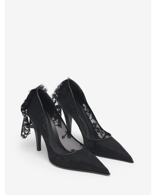 Alexander McQueen White Heron Lace Pump