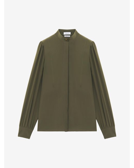 McQueen Green Wishbone Silk Shirt