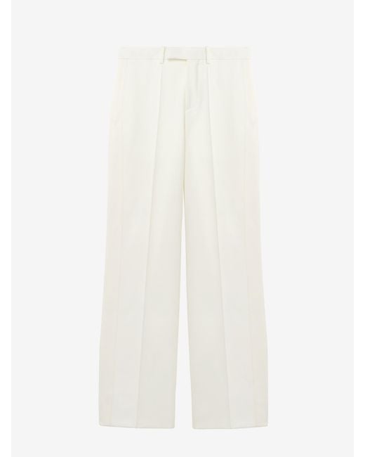 McQueen White Wide Leg Evening Trousers for men