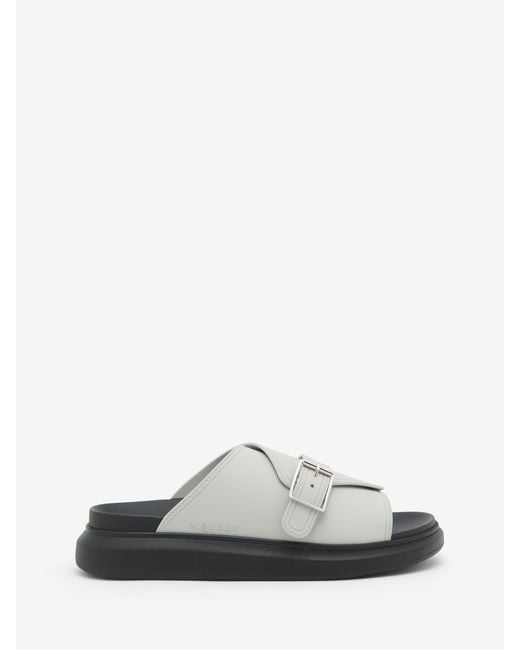 McQueen White Hybrid Buckle Sandal for men