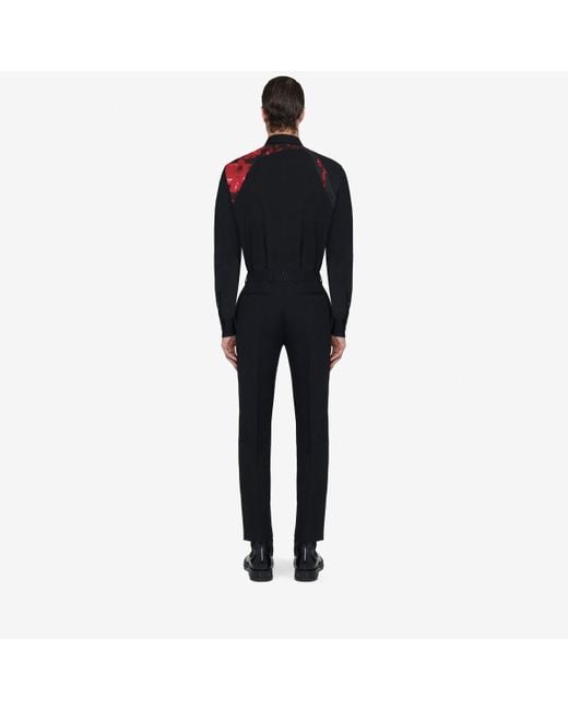 Alexander McQueen Black Wax Flower Harness Shirt for men