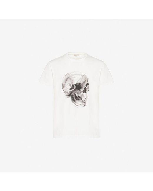 Alexander McQueen White Logo-print Cotton-jersey T-shirt for men