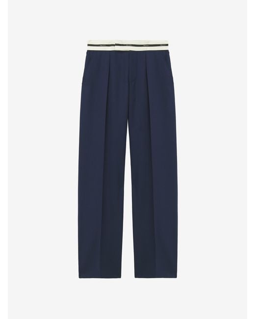 McQueen Blue Tailored Trousers for men