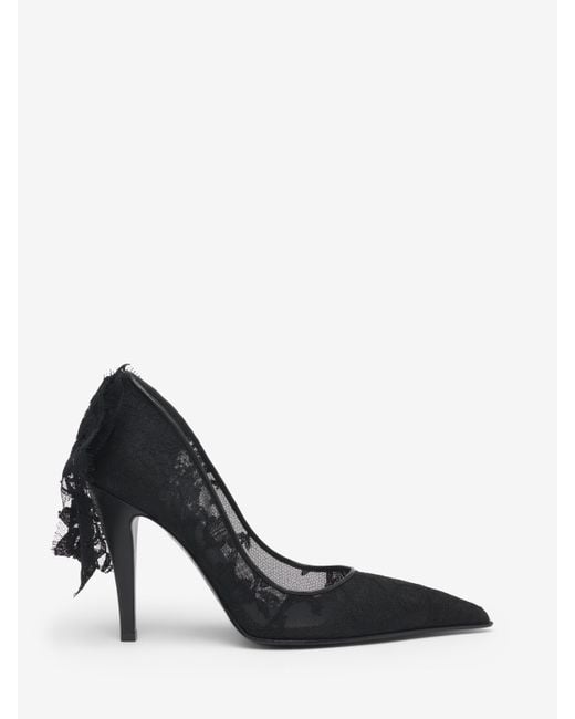 Alexander McQueen White Heron Lace Pump