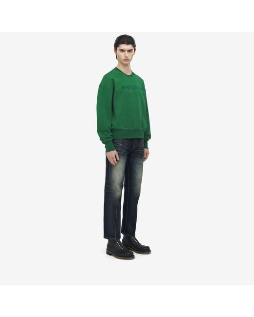 メンズ Alexander McQueen Mcqueenロゴ スウェットシャツ Green