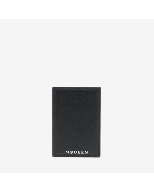 Alexander McQueen Black Skull Magnetic Card Holder for men