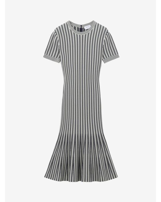 McQueen Gray Striped Knit Dress