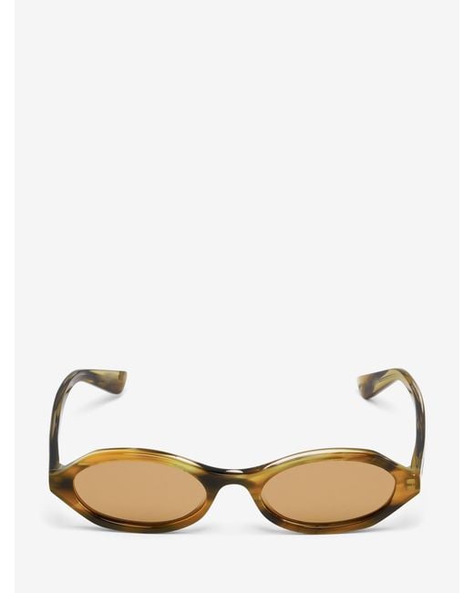 McQueen Natural Geometric Oval Sunglasses