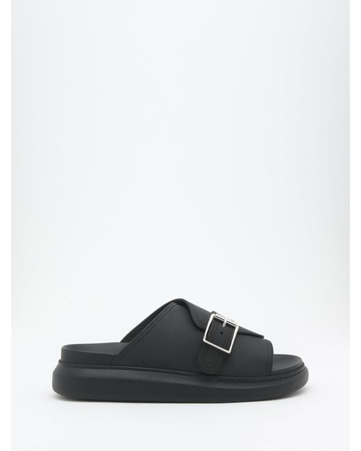 McQueen Black Hybrid Buckle Sandal