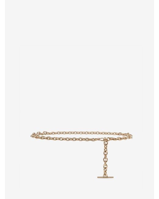McQueen White T-Bar Chain Belt