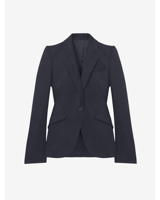 McQueen Blue Wool Single-Breasted Jacket