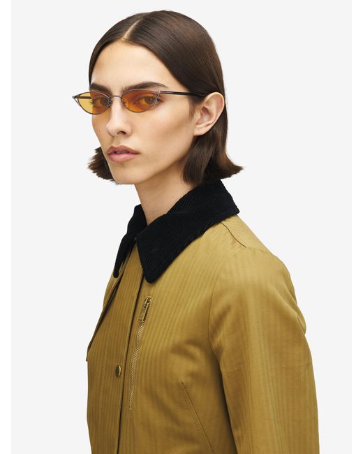 McQueen Natural T-Bar Sleek Cat-Eye Sunglasses
