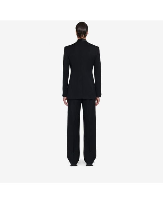 Alexander McQueen Black Twisted Stripe Tuxedo Trousers for men