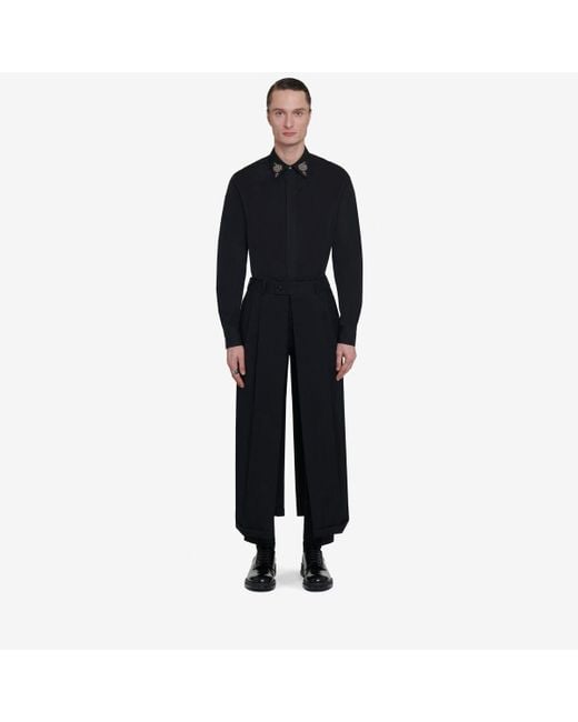 Alexander McQueen Black Slashed Tailored Trousers for men