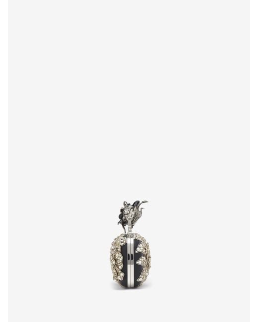 Alexander McQueen White Rose & Snake Knuckle Clutch