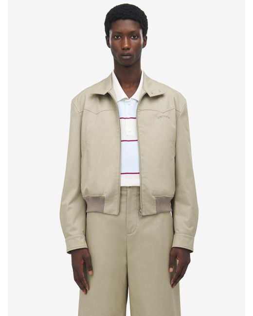 Alexander McQueen Natural Cropped Harrington Jacket for men