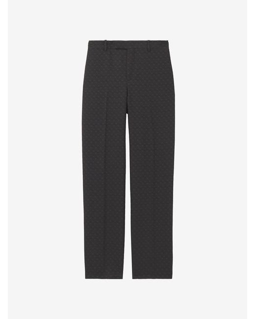 McQueen Black Skull Jacquard Tailored Trousers for men