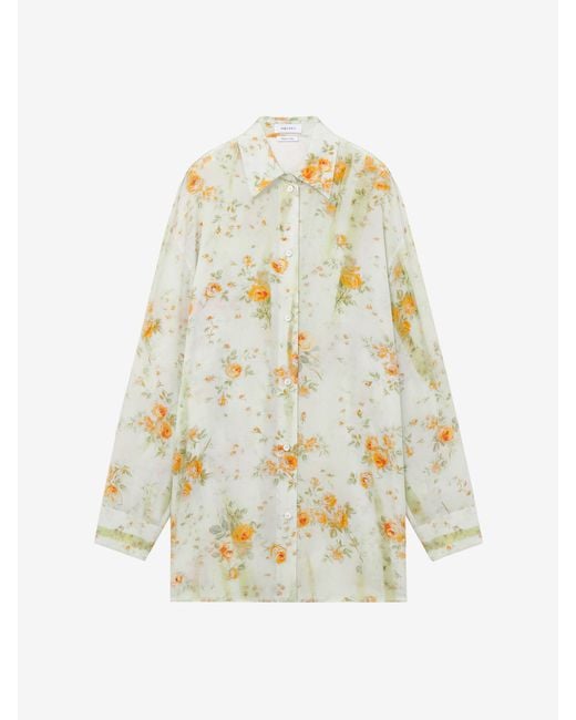 Camicia Pyjama Con Stampa Floreale di McQueen in White