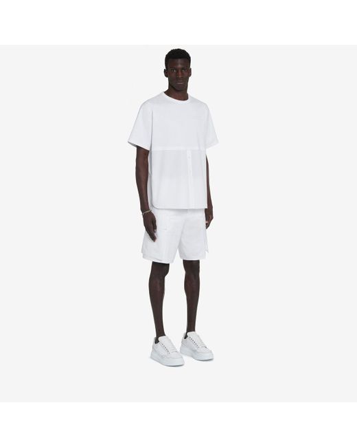 T-shirt hybrid di Alexander McQueen in White da Uomo