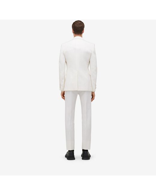 Giacca monopetto dutch flower di Alexander McQueen in White da Uomo