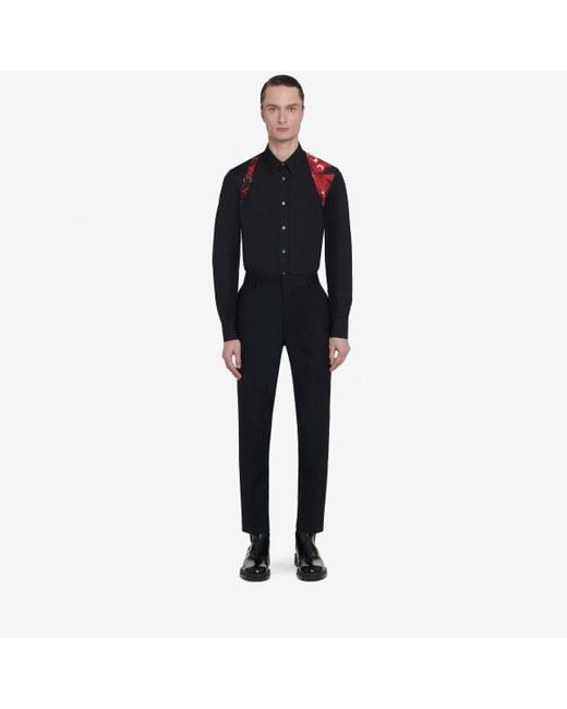Chemise à harnais wax flower Alexander McQueen pour homme en coloris Black