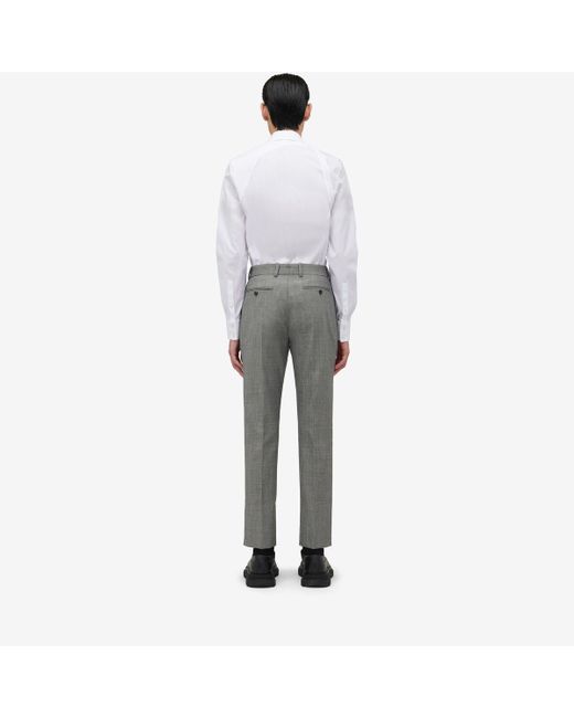 Pantaloni sartoriali a sigaretta di Alexander McQueen in Gray da Uomo
