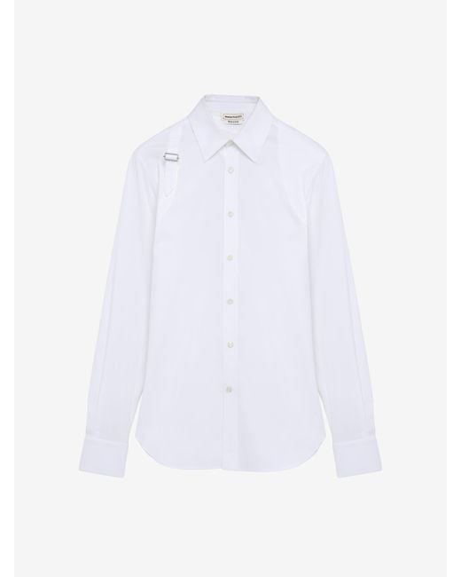 McQueen White Harness Shirt for men