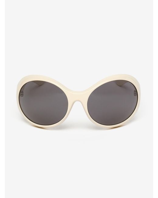 McQueen Gray Kate Round Sunglasses
