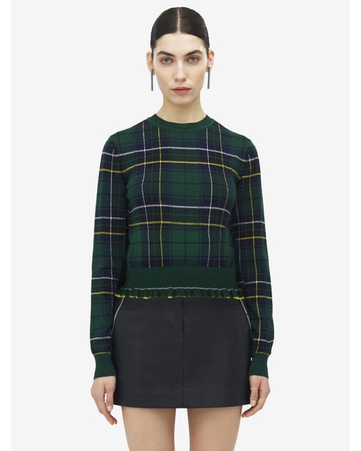 Alexander McQueen Green Wollpullover Mit Tartanmuster