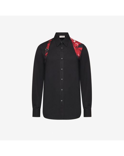 Alexander McQueen Hemd mit wax flower-gurtdetail in Black für Herren