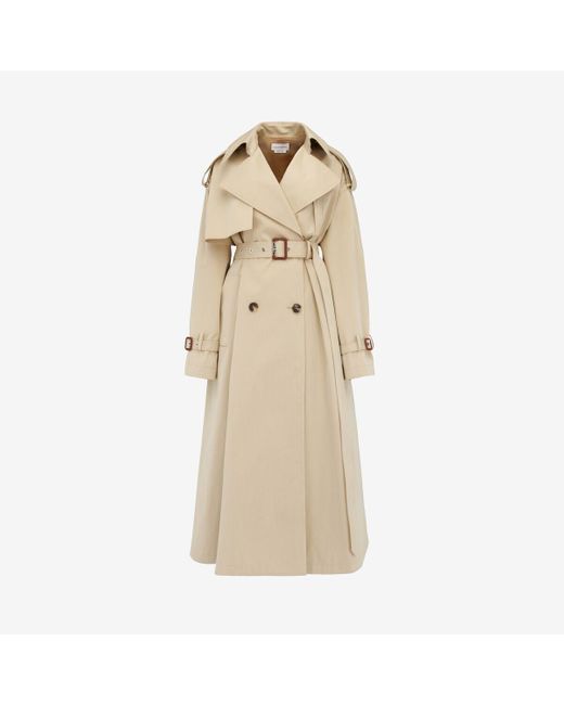 Alexander McQueen Natural Brown Military Trench Coat