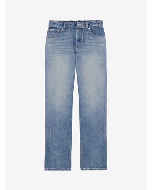 McQueen Blue Deconstructed Waist Jeans