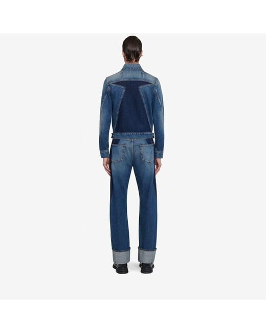 Alexander McQueen Blue Twisted Stripe Jeans for men