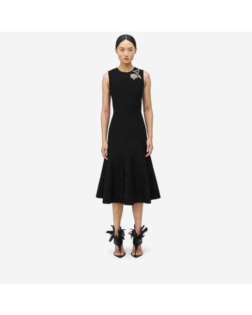 Alexander McQueen バンシー エンブロイダリー ニット ドレス Black