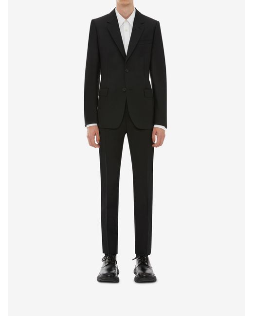 McQueen Black Classic Selvedge Mohair Pants for men