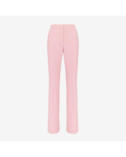Pantalon bootcut ajusté taille haute Alexander McQueen en coloris Pink