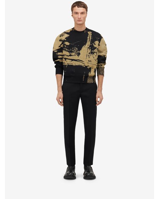 Alexander McQueen Black Fold Jacquard Jumper for men