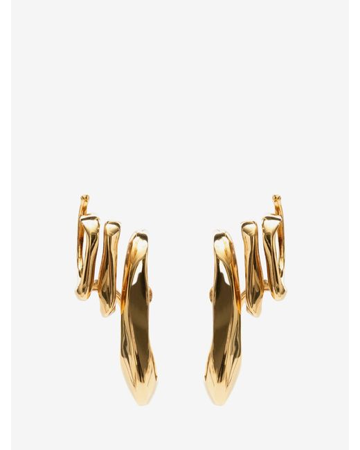 Alexander McQueen Metallic Triple Ear Cuff Earrings