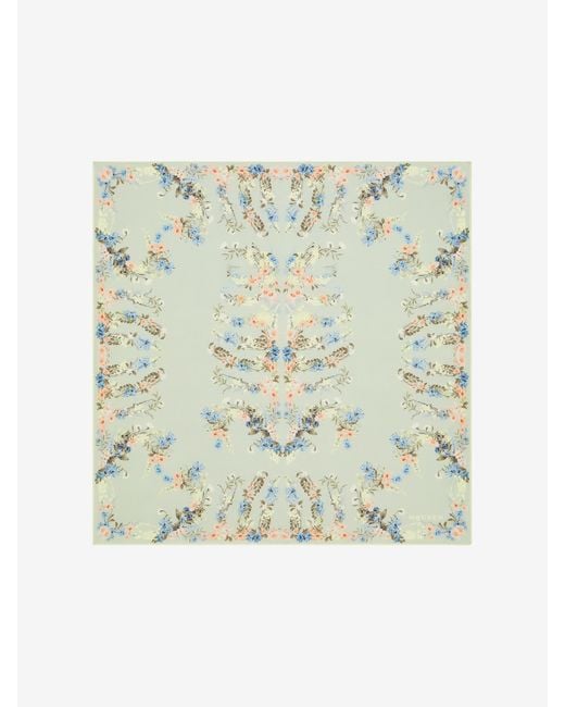 McQueen Blue Wallpaper Floral Ribcage Scarf