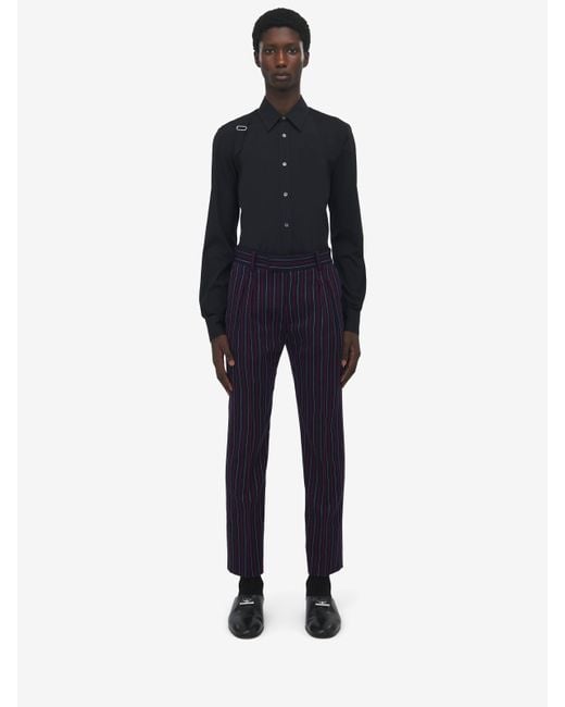 Alexander McQueen Zigarettenhose Mit Bootsstreifen in Blue für Herren