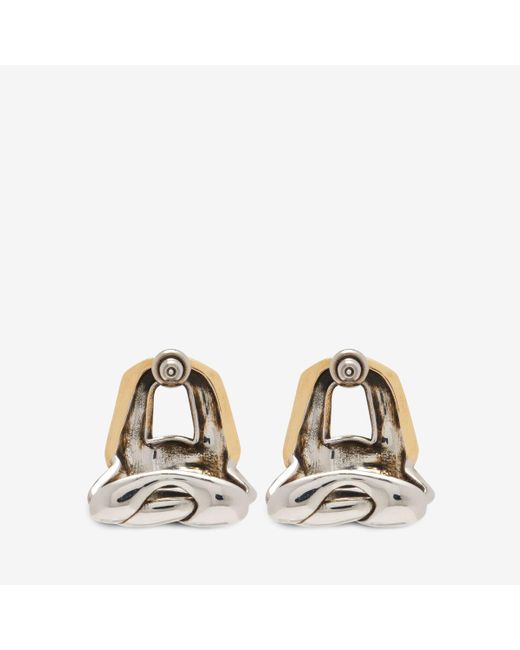 Alexander McQueen Metallic Silver Chain Earrings